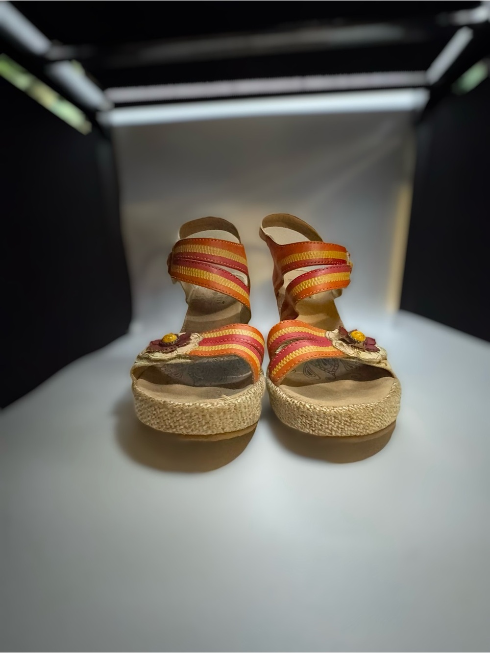 L’Artiste Spring Step KARNIT hand painted Floral Leather Espadrille Wedge EU 41 - Picture 7 of 13